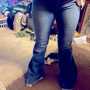 High-Waisted Flared Bottom Jeans